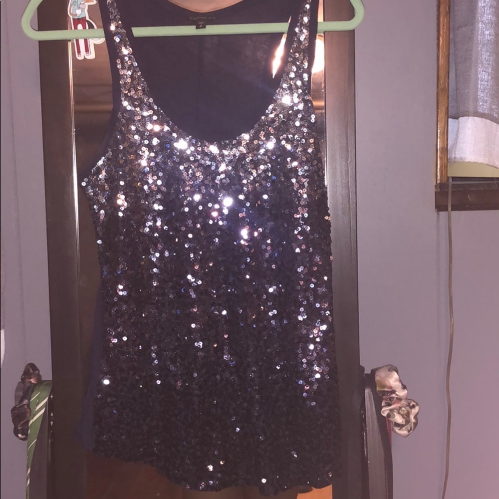 Express sequin top